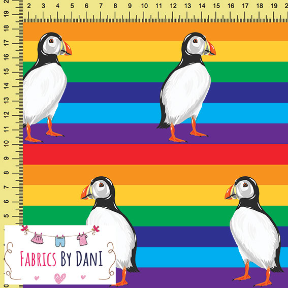 Rainbow Stripe Puffins