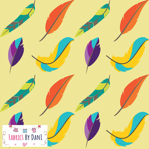 Feathers - Yellow Fabric