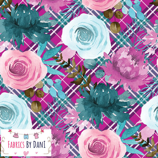 Floral Tartan Fabric