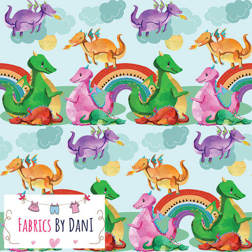 Happy Dragons Fabric