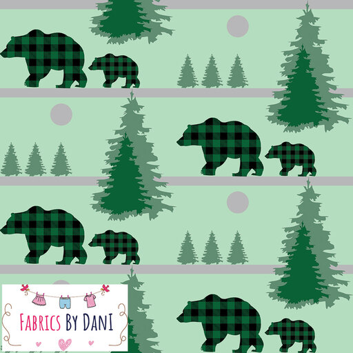 Plaid Bears Fabric