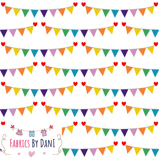 Rainbow Bunting Fabric