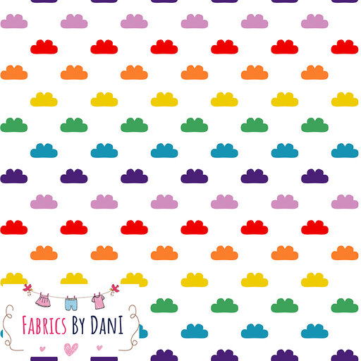 Rainbow Clouds Fabric
