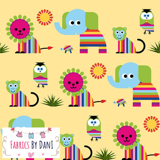 Rainbow Jungle Fabric
