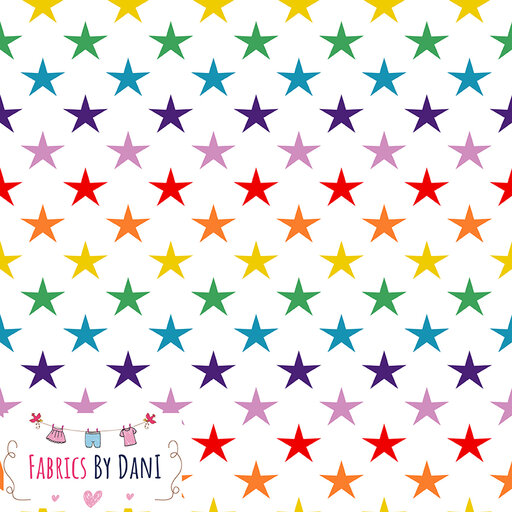Rainbow Stars Fabric