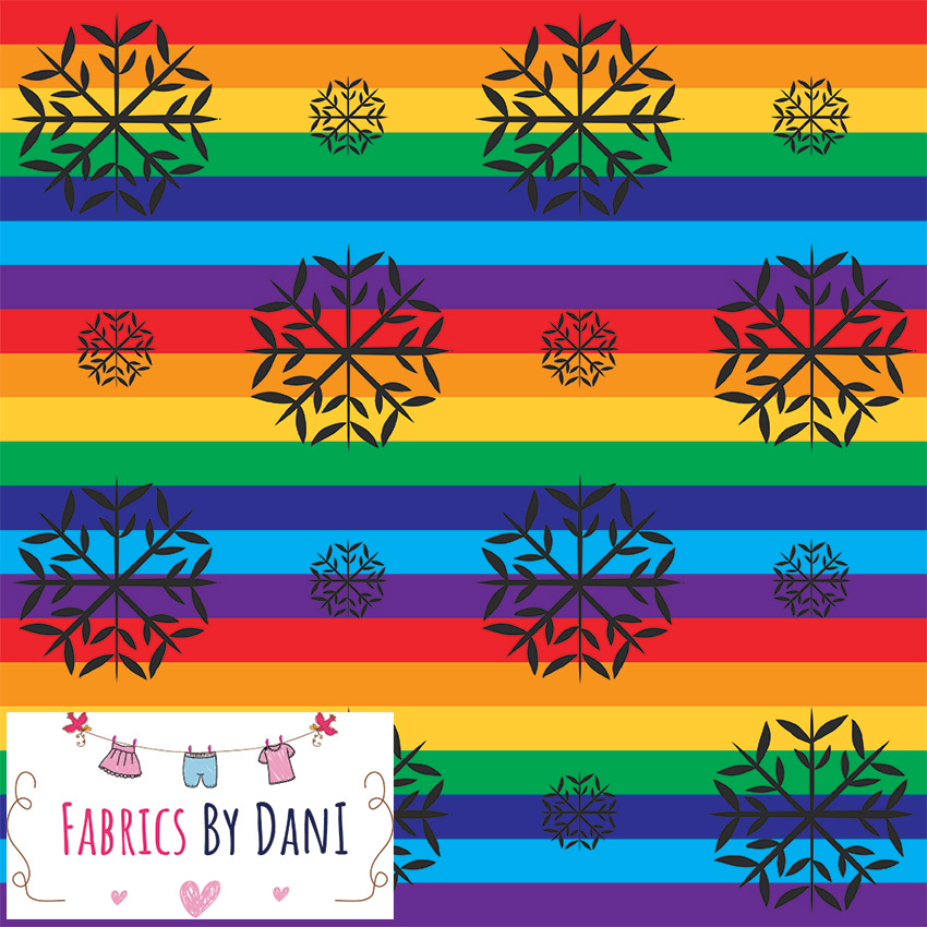 Rainbow Snow Fabric
