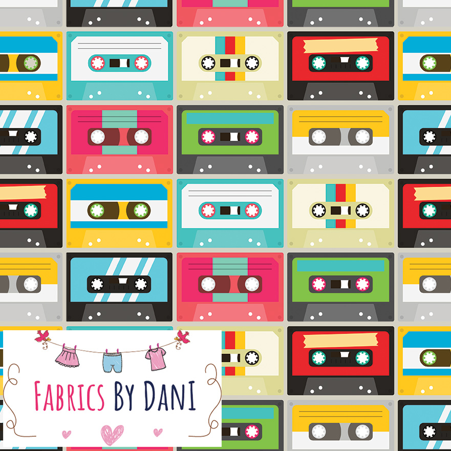 Retro Cassettes Fabric